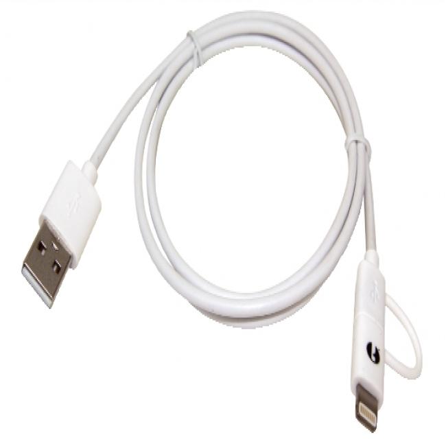 CAVO USB->MICRO USB/LIGHTNING 1M - DeIaco Elettronica